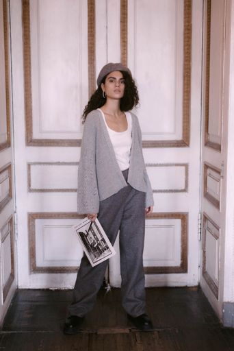 Gray lace best sale cardigan