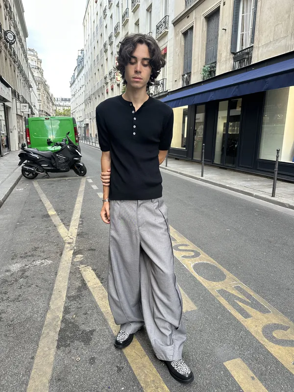 STRIPE TROUSERS in GREY